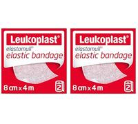 Leukoplast Elastomull Elastic Bandage - Flexible Strong Wound Dressing Fixation Tape for First Aid Kit - 8 cm x 4 m - 2 Rolls (Pack of 2)