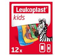 Leukoplast Kids - Non-Sterile Wound Dressing Strips with Skin-Friendly Adhesive - Soft, Breathable and Waterproof, First-aid Plasters for Children - Animal Motifs - 2 Assorted Sizes - Box of 12