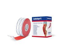 Leukotape K Kinesiology Tape - Water-Repellent, Skin-Friendly, Stays in Place for up to 9 Days - 2.5 cm x 5 m, Red, 1 Roll