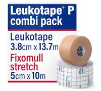 Performance Health Leukotape P Combi Pack, Stretch Tape, Leukotape and Foxomull Tape for Patella Taping, Knee Stability and Support, Sports Tape, White,2 Count (Pack of 1)