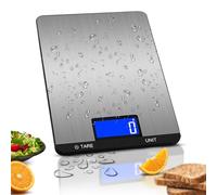 LEVADA PLUS 15kg/1g Digital Kitchen Scale with LCD Display Stainless Steel Touch Buttons Tare Multiple Units - Kitchen Cake Coffee Meal Scales with Battery Included