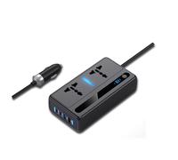 LEVADA PLUS Car Inverter 200 W - 12 V DC to 220 V AC Car Inverter - 2 USB and 2 USB Type-C Supports QC3.0 36 W and 30 W - for Car and SUV