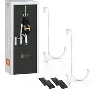 LEVAF 2-Pack Over The Door Hooks - with 2 Hang Heads & Snug Fit Pads Heavy Duty Hook for Hanging Coats, Towels, Caps & Robes - Elegant Matt Finish - No Drill Hanger Organizer - White