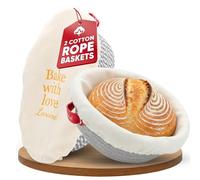 Levainé Oval & Round Bread Proving Baskets Set with Washable Liners & Covers - Cotton Rope Banneton Proofing Baskets for Dough Rising, Sourdough & Yeast Bread Baking at Home