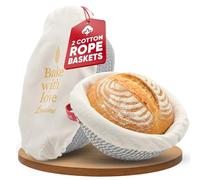 Levainé Oval & Round Bread Proving Baskets Set with Washable Liners & Covers - Cotton Rope Banneton Proofing Baskets for Dough Rising, Sourdough & Yeast Bread Baking at Home