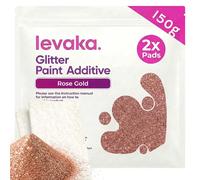 Levaka Rose Gold Glitter Additive, 150g with 2 x Buffing Pads - Paint Additive for Luminous Finish on Interior or Exterior Walls, Ceilings, and Woods - Paint Glitter for Walls