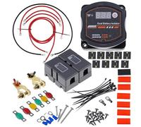 LEVANLIGHT 12V 140Amp Smart Dual Battery Isolator with LED Display | Auto Charging Relay Kit for Campervan/RV/Truck/Boat/ATV | Waterproof & Overload Protection