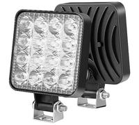 LEVANLIGHT 2PCS 12V Work Light JM Automotive LED Mini Square 16 Lights 48W Work light ABS Model 12V Forklift Headlight Engineering Auxiliary Light
