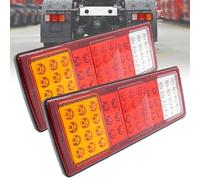 LEVANLIGHT 2PCS 48 LED Trailer Rear Tail Lights, 24V Waterproof Turn Signal Brake Reverse Running Lights, Fit for Truck RV Camper Snowmobile Pickup Vans Utility Trailers