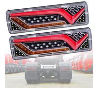LEVANLIGHT 57-Chip LED Tail Lights for Commercial Vehicles, 12V 24V Compatible Stop/Turn/Reverse Multi-Function Lamps - Suitable for Trucks, Trailers & Vans (2-Piece Set)