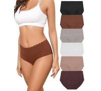 Levao 6 Invisible Seamless Underwear Medium Waist Underwear Shorts Soft Fashionable Comfortable Bikini, 6 pack-deep, M