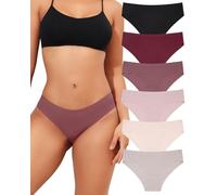 Levao 6 Pack Women Seamless Hipster Underwear No Show Ladies Panties Invisibles Knickers Comfortable Stretch Briefs S-XL