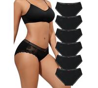Levao Cotton Underwear Women Lace Ladies Full Briefs Soft and Stretchy Knickers for Women Hipster Panties Multipack 6