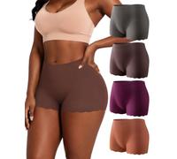 LEVAO Seamless BoyShort Underwear for Women High Waisted No Show Briefs | Invisible Wavy Edge Boxer Panties S-4XL,Anti-exposure Nylon Panties Under Dresses for Ladies Daily Wear, Sports and Fitness