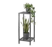 Levede 2 Tier Corner Plant Stand Indoor, 30In Tall Black Metal Plant Stand with Adjustable Feet, Heavy Duty Plant Pot Flower Stand for Living Room, Bedroom, Balcony and Garden