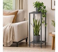 Levede 2 Tier Corner Plant Stand Indoor, 30In Tall Black Metal Plant Stand with Adjustable Feet, Heavy Duty Plant Pot Flower Stand for Living Room, Bedroom, Balcony and Garden