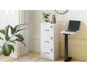 Levede 3 Drawer Vertical File Cabinet with Locks