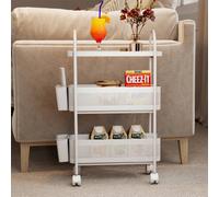 Levede 3 Tier Narrow Kitchen Trolley Cart Metal Pull Out Baskets Storage Bins