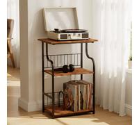 Levede 3 Tier Record Player Stand Vinyl End Side Table 2 Storage Shelf