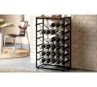 Levede 30 Bottle Industrial Wine Rack with Wooden Top Shelf