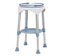 Levede 360° Swivel Shower Stool, Height Adjustable Shower Chair with Storage Tray, Non-Slip Bathroom Shower Seat Supports 150KG for Elderly, Disabled & Pregnant with Limited Mobility