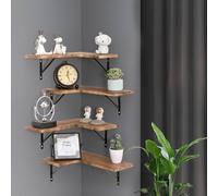 Levede 4PC Corner Floating Shelves Wooden L Shaped Wall Display Storage in Natural Levede Natural