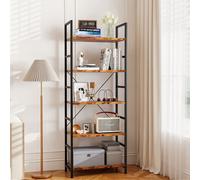 Levede 5 Tier Ladder Bookcase Metal And Wood Heavy Duty Display Shelf