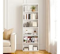 Levede 6 Tier Wooden Bookshelf White Narrow Storage Organizer Unit