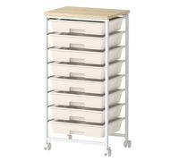 Levede 8 Drawers Storage Trolley Utility Cart Plastic Mobile Organiser Unit