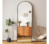 Levede Arched Full Length Mirror 165x60cm, Black Floor Standing Mirror with Aluminium Frame, Large Full Body Mirrors Freestanding or Wall Mounted for Bedroom Living Room Dressing Room