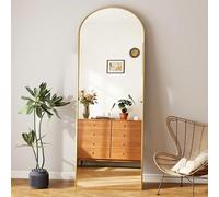 Levede Arched Full Length Mirror 165x60cm, Gold Floor Standing Mirror with Aluminium Frame, Large Full Body Mirrors Freestanding or Wall Mounted for Bedroom Living Room Dressing Room