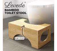 Levede Bamboo Squatty Potty Squatting Toilet Poop Stool Bathroom Non-Stick