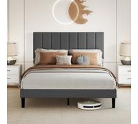 Levede Bed Frame Double Upholstered Foam Headboard Soft Linen Fabric Wooden