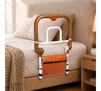 Levede Bed Rail Foldable 2 Handle Adjustable Height Non-Slip Grip Orange