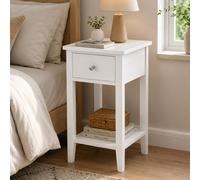 Levede Bedside Table Narrow Modern End Table Drawer & Shelf Bedroom White