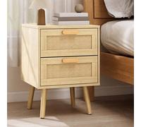 Levede Bedside Table Rattan 2 Pack Drawers Nightstand 57cm Bedroom Bamboo in Natural Levede Natural