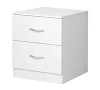 Levede Bedside Table With 2 Drawer Metal Handles Runners White
