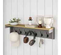 Levede Coat Rack Wall Mounted Shelf 7 Double Hooks Storage Entryway Hallway
