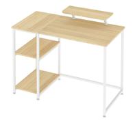 Levede Computer Desk Home Office Table with Storage Shelves Monitor Stand in Light Oak Levede Light Oak