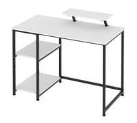 Levede Computer Desk Home Office Table with Storage Shelves Monitor Stand in White Levede White