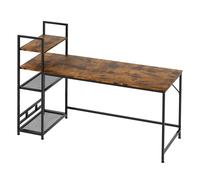 Levede Computer Desk Study Table Home Office Workstation 4-Tier Shelf 160CM in Brown Levede Brown