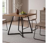 Levede Dining Table,square Dining Table,80Cm,25mm Metal Frame,mdf,walnut