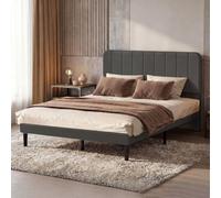 Levede Double Bed Frame With Adjustable Headboard Velvet Upholstered