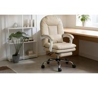 Levede Ergonomic Reclining Office Chair with Footrest : Levede Executive Office Chair Reclining with Flip-Up Armrests