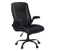 Levede Executive Office Chair PU Leather Recline Desk Chair Flip-Up Armrests in Black Levede Black
