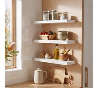 Levede Floating Shelf Wall Storage Screw Mounted Rustic Home Decor 3 Pcs