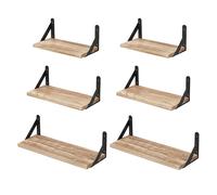 Levede Floating Shelves 6 Set Wood Shelves for Wall Brown Modern Storage Home Levede Brown