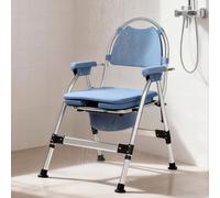 Levede Folding Adjustable Metal Commode Chair For Bedroom Bedside Shower