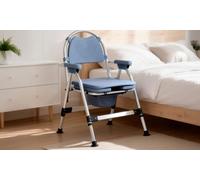 Levede Folding Commode Chair: High Carbon Steel Commode Chair in Black
