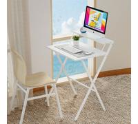 Levede Folding Desk 67.5 X 45 Cm, Portable Laptop Table With Monitor Shelf, Easy Assembly Small For Bedroom Living Room